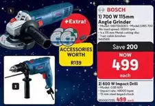 Bosch - 700 W 115mm Angle Grinder, 600 W Impact Drill