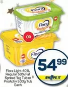 Flora - Light 40%, Regular 50% Fat Spread 1kg Tub or ProActiv 500g Tub