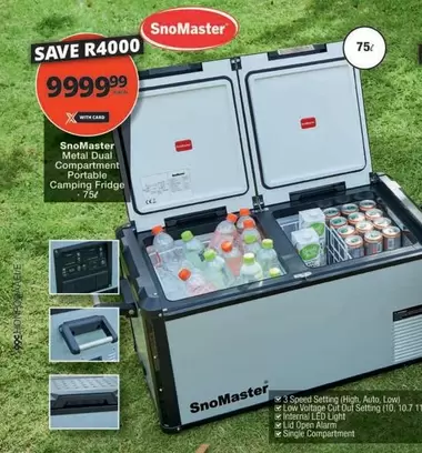 Snomaster - Metal Dual Compartment Portable Camping Fridge