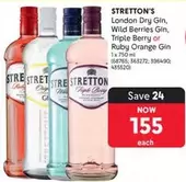 Stretton's - London Dry Gin, Wild Berries Gin, Triple Berry or Ruby Orange Gin