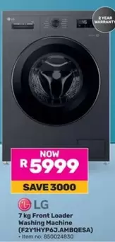 LG - 7 kg Front Loader Washing Machine (F2Y1HYP6J.AMBQESA)