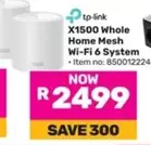 TP-LINK - X1500 Whole Home Mesh Wi-Fi 6 System