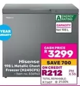 Hisense - 198 L Metallic Chest Freezer (H245CFS)