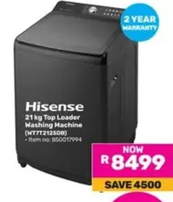 Hisense - Top Loader Washing Machine (WT7T212508)