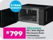 Hisense - 20 L Solo Digital Microwave Oven (H20MOBS15)