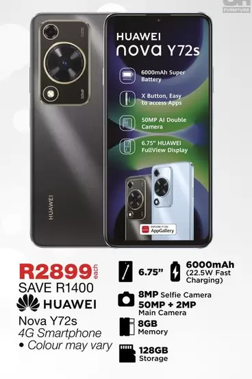 Huawei - Nova Y72s 4G Smartphone