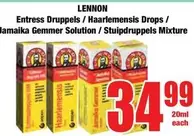 Lennon - Entress Druppels / Haarlemensis Drops /
Jamaika Gemmer Solution / Stuipdruppels Mixture