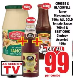 Crosse & Blackwell - Tangy Mayonnaise, ALL GOLD Tomato Sauce, BEST COOK Chutney