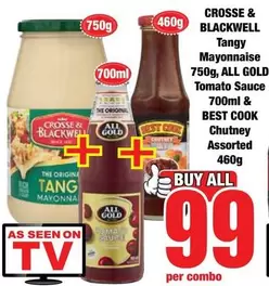 Crosse & Blackwell - Tangy Mayonnaise, ALL GOLD Tomato Sauce & BEST COOK Chutney Assorted