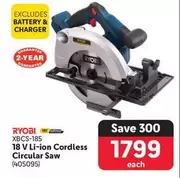 ryobi - XBCS-185 18 V Li-ion Cordless Circular Saw