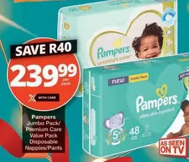 Pampers - Jumbo Pack/ Premium Care Value Pack Disposable Nappies/Pants