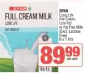 Spar - FULL CREAM MILK