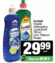 Sunlight - Original Dishwashing Liquid Bottle