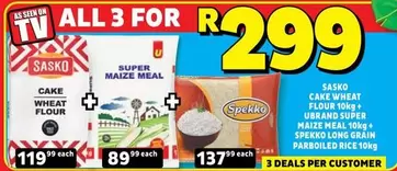SASKO - Cake Wheat Flour + Super Maize Meal + Long Grain Parboiled Rice