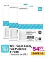 100-Pages Exam Pad Punched 3-Pack