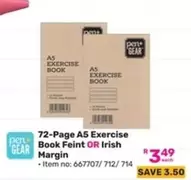 72-Page A5 Exercise Book Feint OR Irish Margin