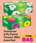 Twinsaver - 2 Ply Facial Tissues 180s