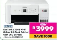 Epson - EcoTank L3266 Wi-Fi Colour Ink Tank Printer with LCD Screen