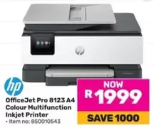 HP - OfficeJet Pro 8123 A4 Colour Multifunction Inkjet Printer