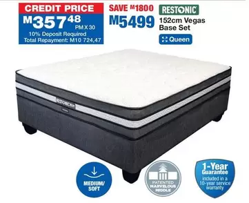 Restonic - 152cm Vegas Base Set