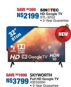 Sinotec - HD Google TV STL-32G2, Full HD Google TV 43E5500H