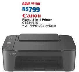 Canon - Pixma 3-In-1 Printer CTS34/640