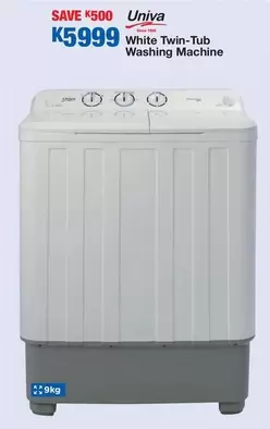 Univa - White Twin-Tub Washing Machine