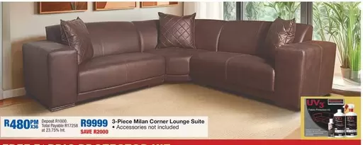 Total - 3-Piece Milan Corner Lounge Suite