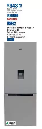 KIC - Metallic Bottom-Freezer Fridge with Water Dispenser KBF635/2ME