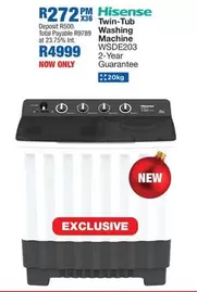 Hisense - Twin-Tub Washing Machine WSDE203