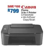 Canon - Pixma 3-In-1 Printer CTS34/640