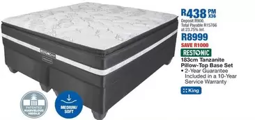 Restonic - Tanzanite Pillow-Top Base Set