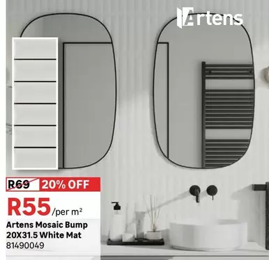 Artens - Mosaic Bump 20x31.5 White Mat