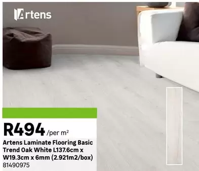 Artens - Laminate Flooring Basic Trend Oak White 1376x193x6mm