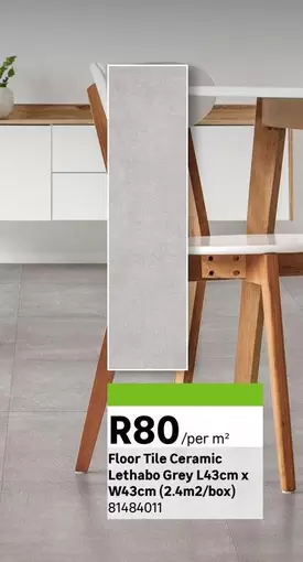 Floor Tile Ceramic Lethabo Grey 43x43