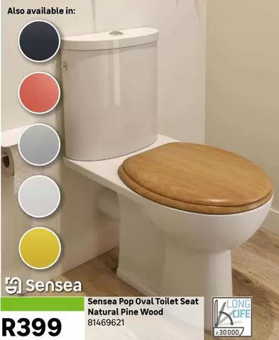 Sensea - Pop Oval Toilet Seat Natural Pine Wood