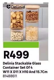 Delinia - Stackable Glass Conteainer Set Of 4