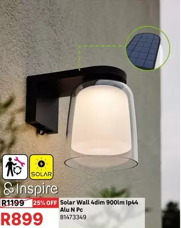Inspire - Solar Wall 4dim 900lm Ip44 Alu N Pc