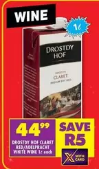 Drostdy Hof - CLARET RED/ADELPRACHT WHITE WINE
