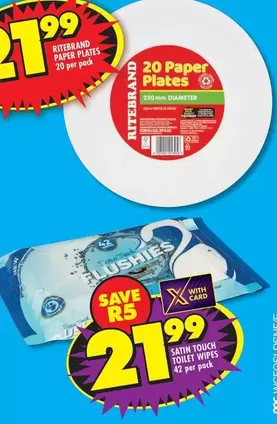 Ritebrand - PAPER PLATES, TOILET WIPES