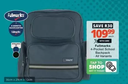 Today - 4-Pocket School Backpack