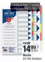 Marlin - A4 File Dividers