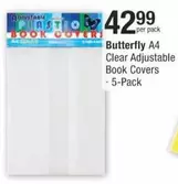 Clear - Butterfly A4 Adjustable Book Covers