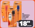 BIC - ORANGE BALL POINT PENS