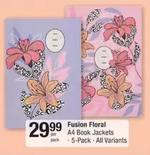 Fusion -  Floral A4 Book Jackets