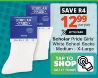 Pride - Girls' White School Socks