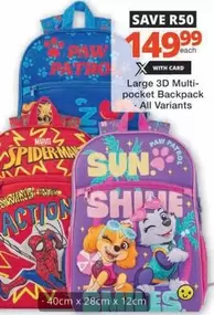 Marvel - Large 3D Multi-pocket Backpack