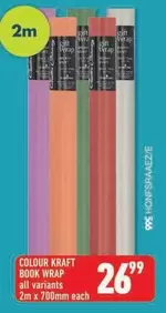 Kraft - COLOUR KRAFT BOOK WRAP