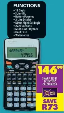 Sharp - EL531 SCIENTIFIC CALCULATOR