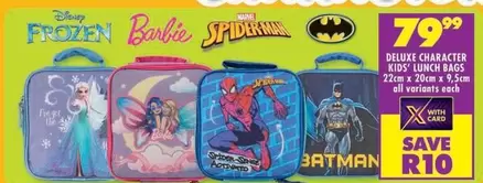 Disney - DELUXE CHARACTER KIDS' LUNCH BAGS